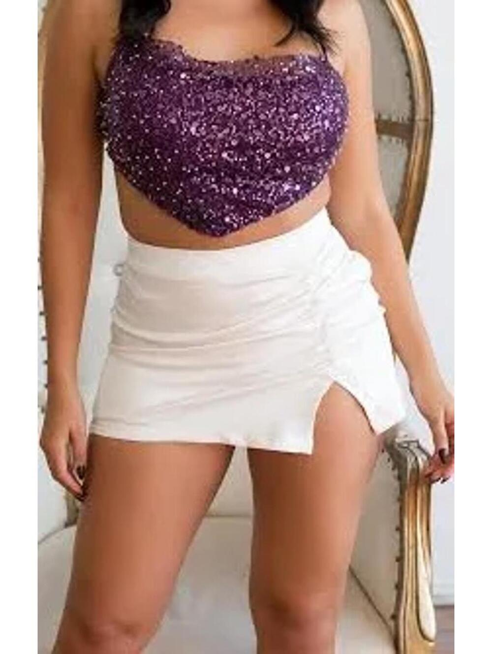 White skirt shorts